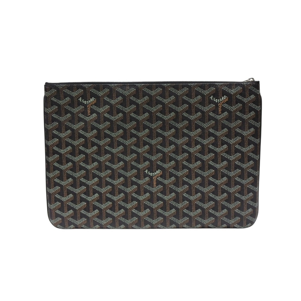 Goyard clutch black Senna brown leather bag